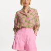 Erre Esse Essentiel Antwerp Firror Silk Shirt Green Lizard Clearance