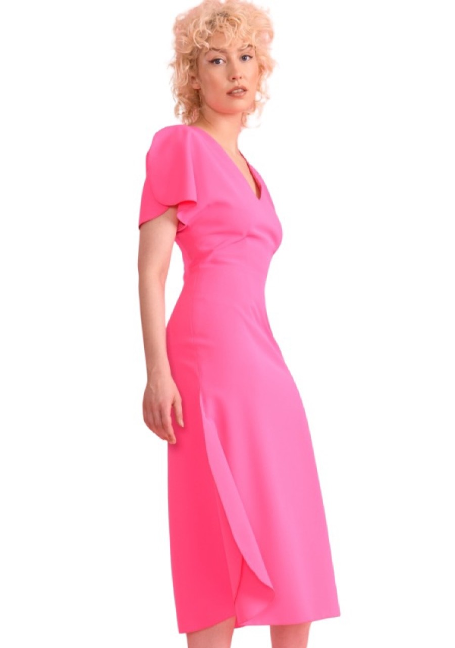 Erre Esse Sisters By Caroline Kilkenny Lincoln V-Neck Dress Barbie Pink Best