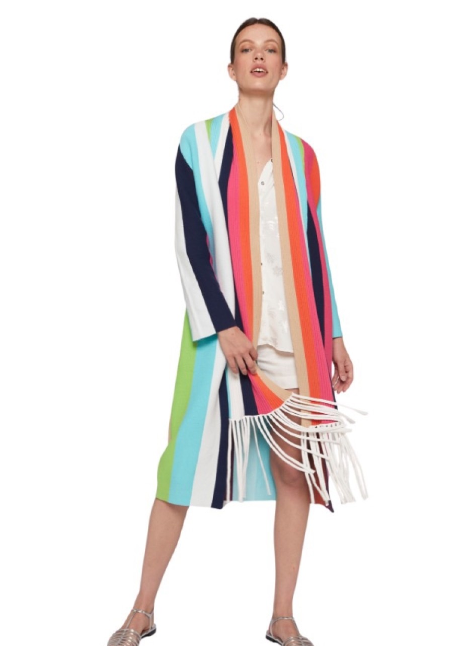 Erre Esse Vilagallo Multocolour Cardigan With Multicolour Stripes Online