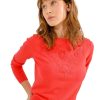 Erre Esse Molly Bracken Flocked Pattern Cropped Sweater Hot