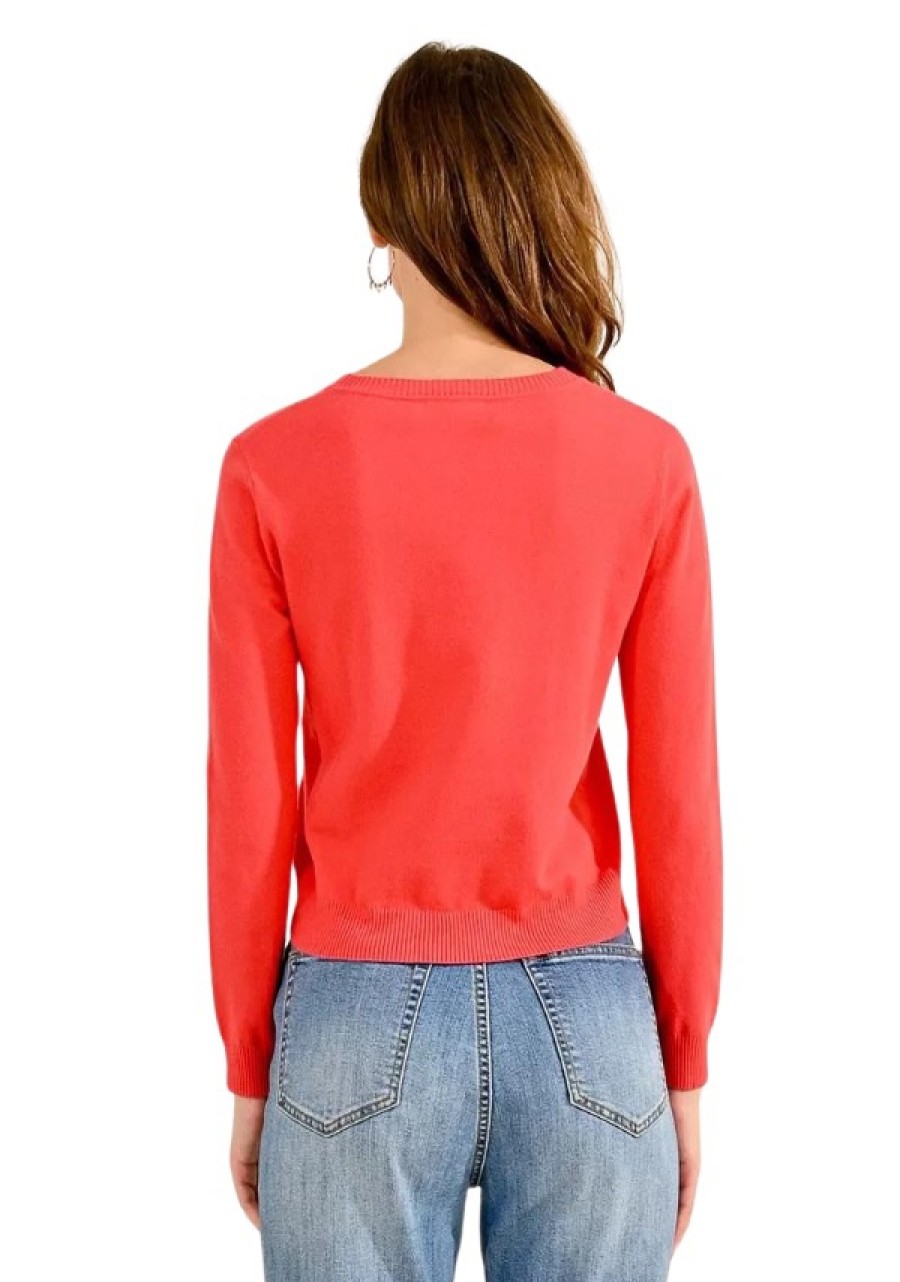 Erre Esse Molly Bracken Flocked Pattern Cropped Sweater Hot