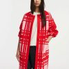 Erre Esse Essentiel Antwerp Flow Long Cardigan Cherry Red Best