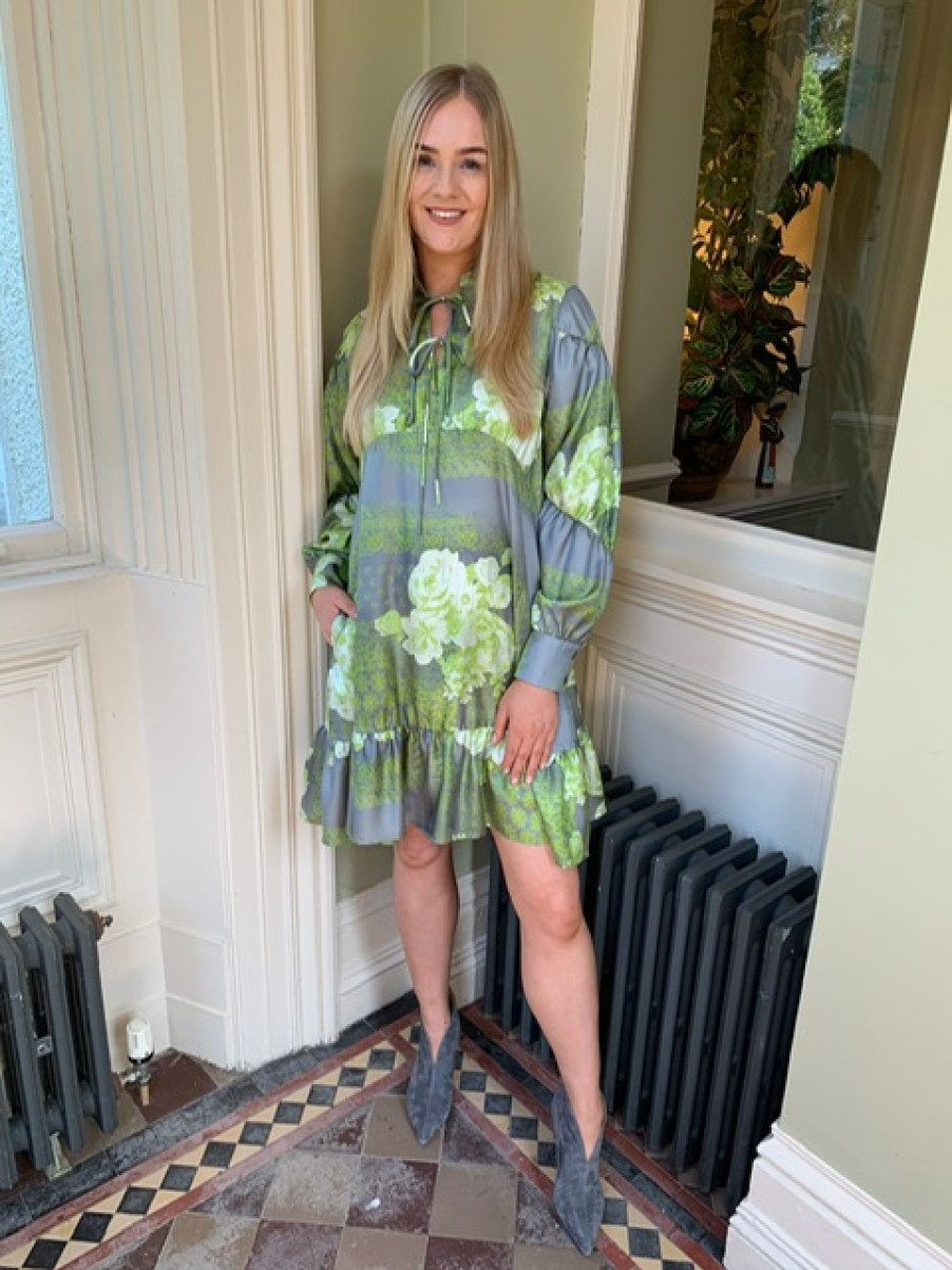 Erre Esse Beatrice Silk Dress In Garden Print Best