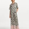 Erre Esse Essentiel Antwerp Firm Black, Off-White & Pink Abstract-Print Wide-Leg Pants Best