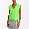 Erre Esse Essentiel Antwerp Falling Sleeveless Top Green Lizard Hot