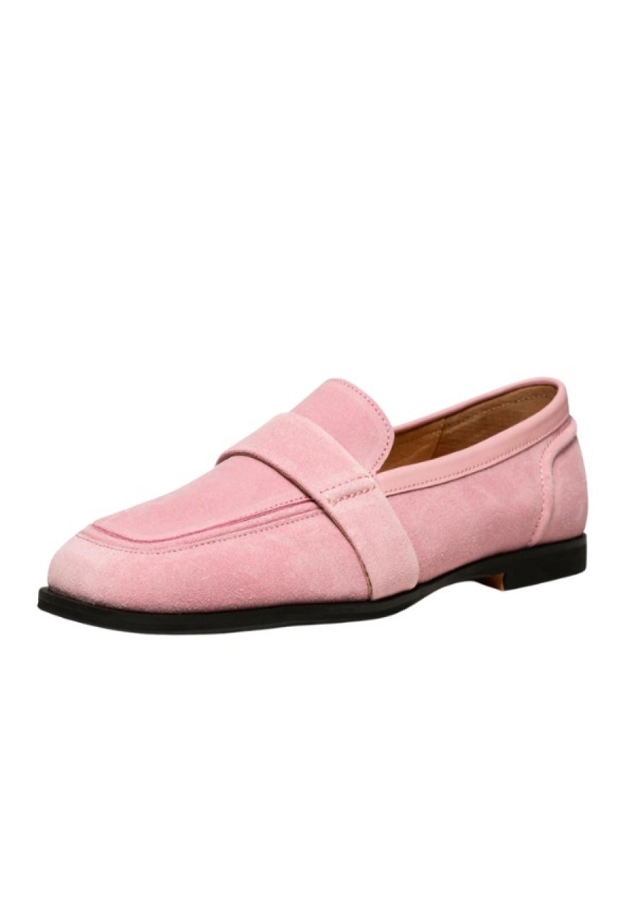 Erre Esse Shoe The Bear Erika Saddle Loafer In Soft Pink Suede Online