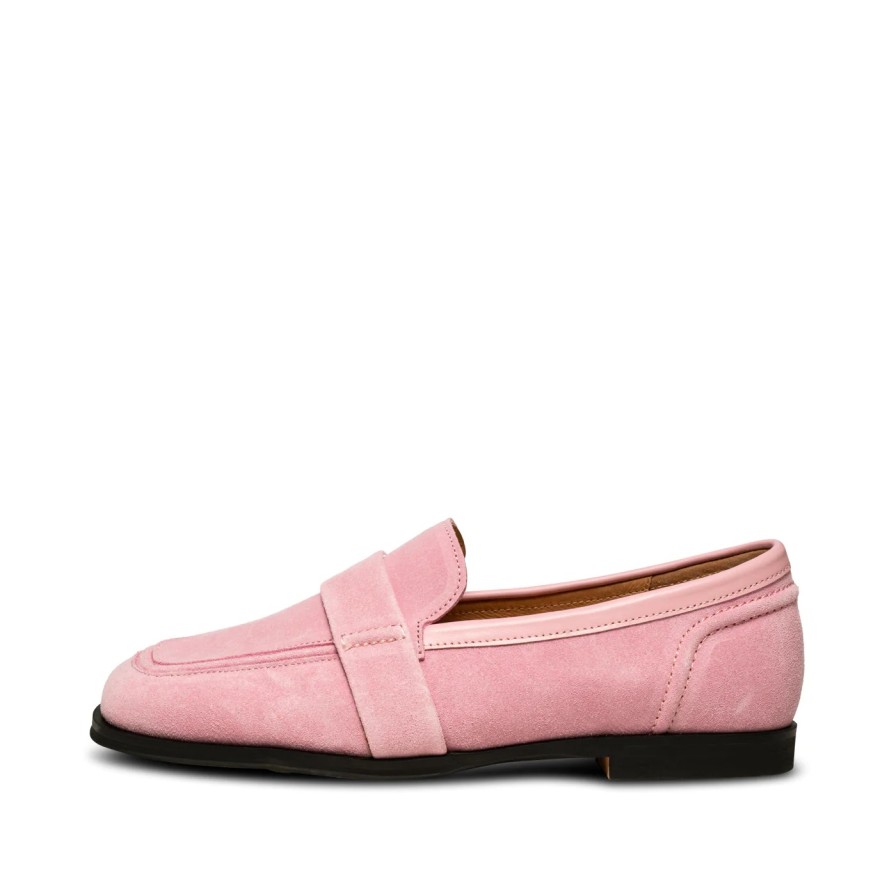 Erre Esse Shoe The Bear Erika Saddle Loafer In Soft Pink Suede Online