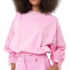 Erre Esse Fracomina Pink Sweater With Puffball Sleeves Hot