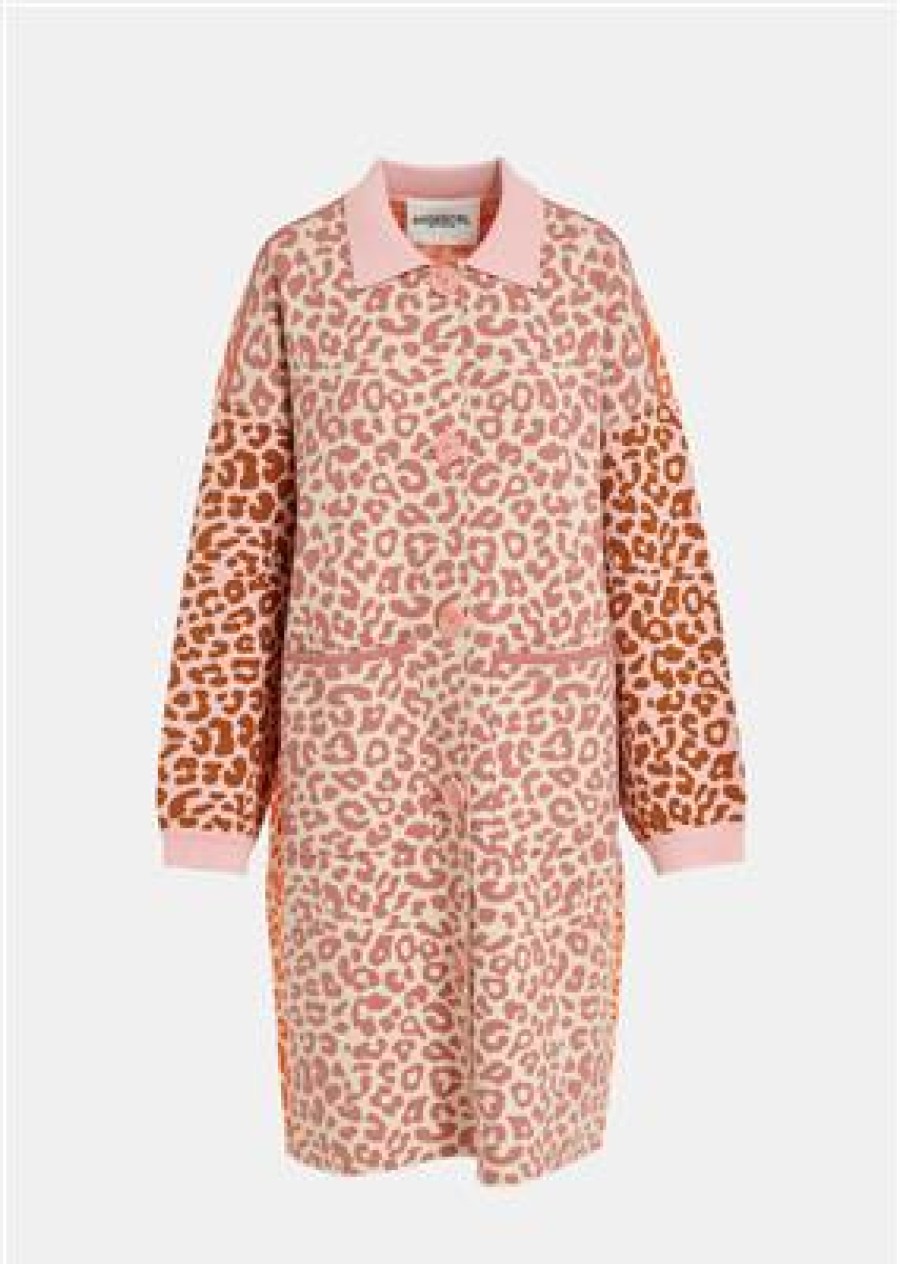 Erre Esse Essentiel Antwerp Foon Multicolor Jacquard-Knitted Coat Clearance