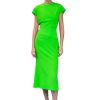 Erre Esse Kameya Fitted Neon Green Dress With Tie Detail To The Back Clearance