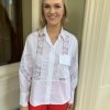 Erre Esse Beatrice B White Shirt With Lace Inserts Online