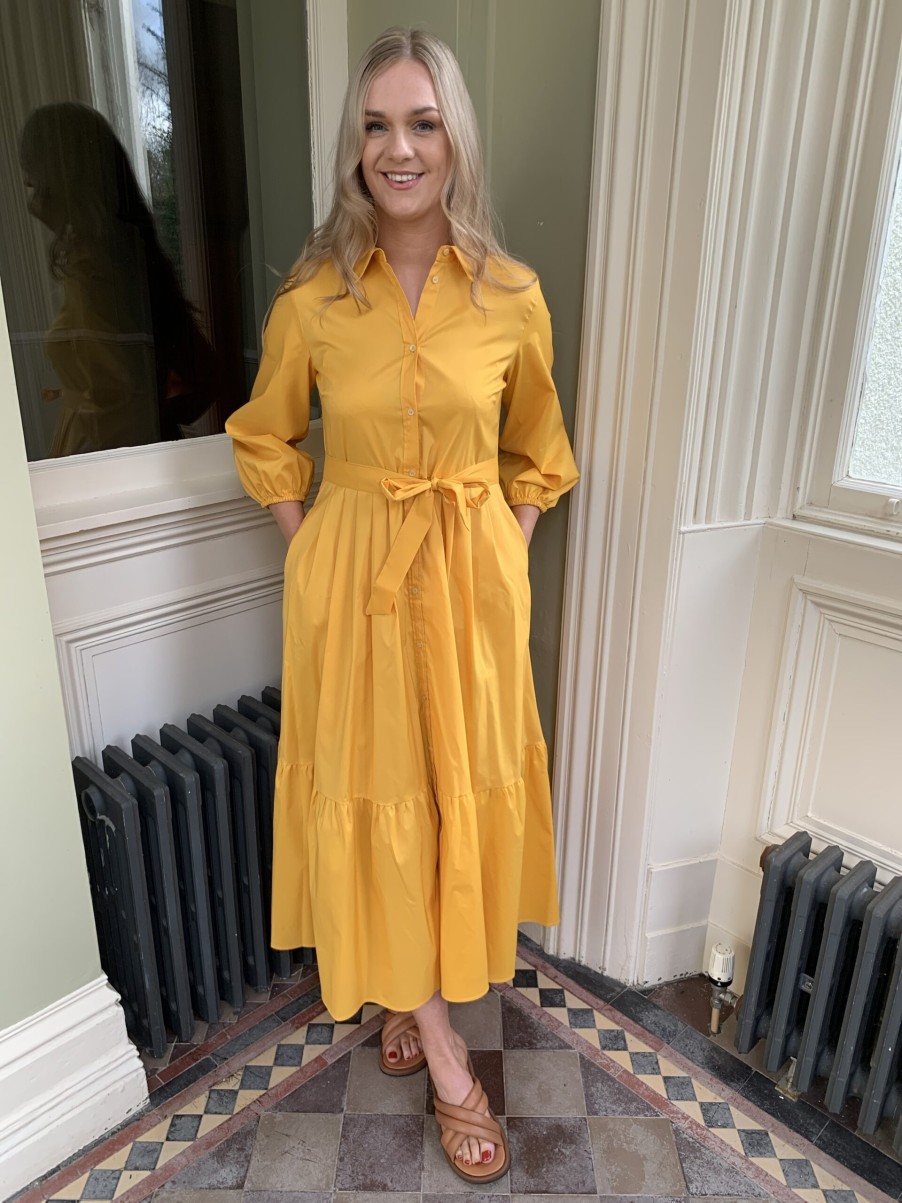 Erre Esse Emme Nitrite Sunflower Yellow Shirt Dress Best