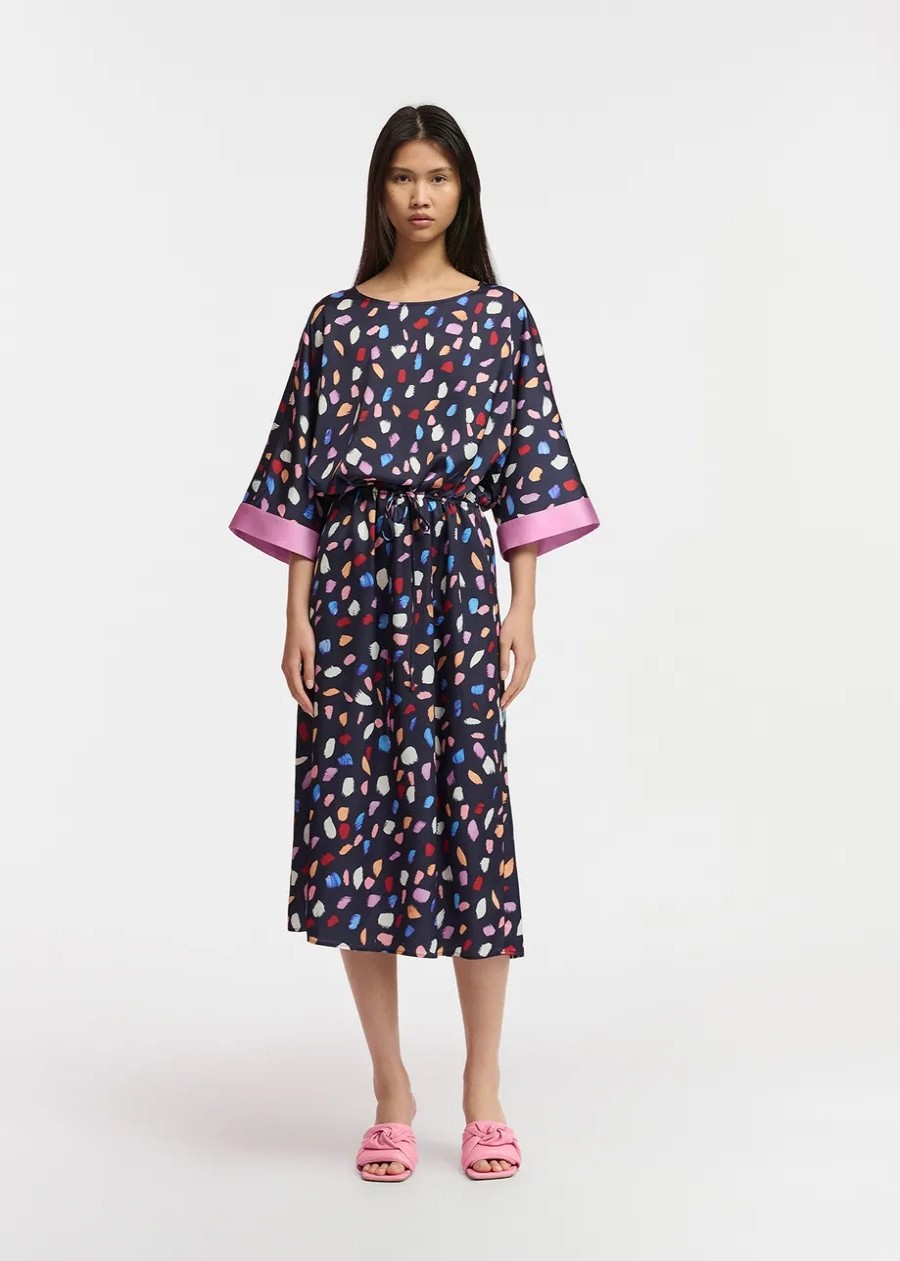 Erre Esse Essentiel Antwerp Finola Printed Midi Dress Hot