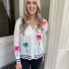 Erre Esse Vilagallo Palm Tree V-Neck Cardigan Hot