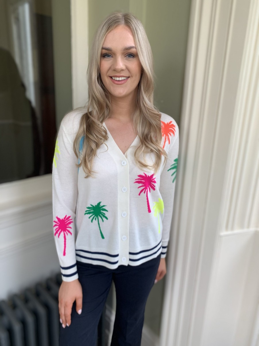 Erre Esse Vilagallo Palm Tree V-Neck Cardigan Hot