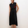 Erre Esse Beatrice B Black Jersey Dress With Red Beaded Motif Detail Online