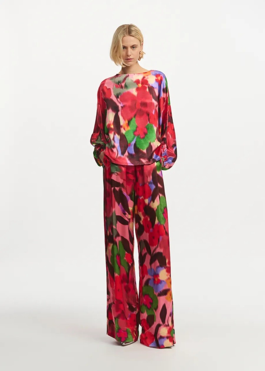 Erre Esse Essentiel Antwerp Ficus Multicolor Floral Print Wide Leg Pants Online