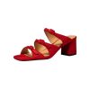 Erre Esse Shoe The Bear Hanna Buckle Mule Suede In Fire Red Clearance