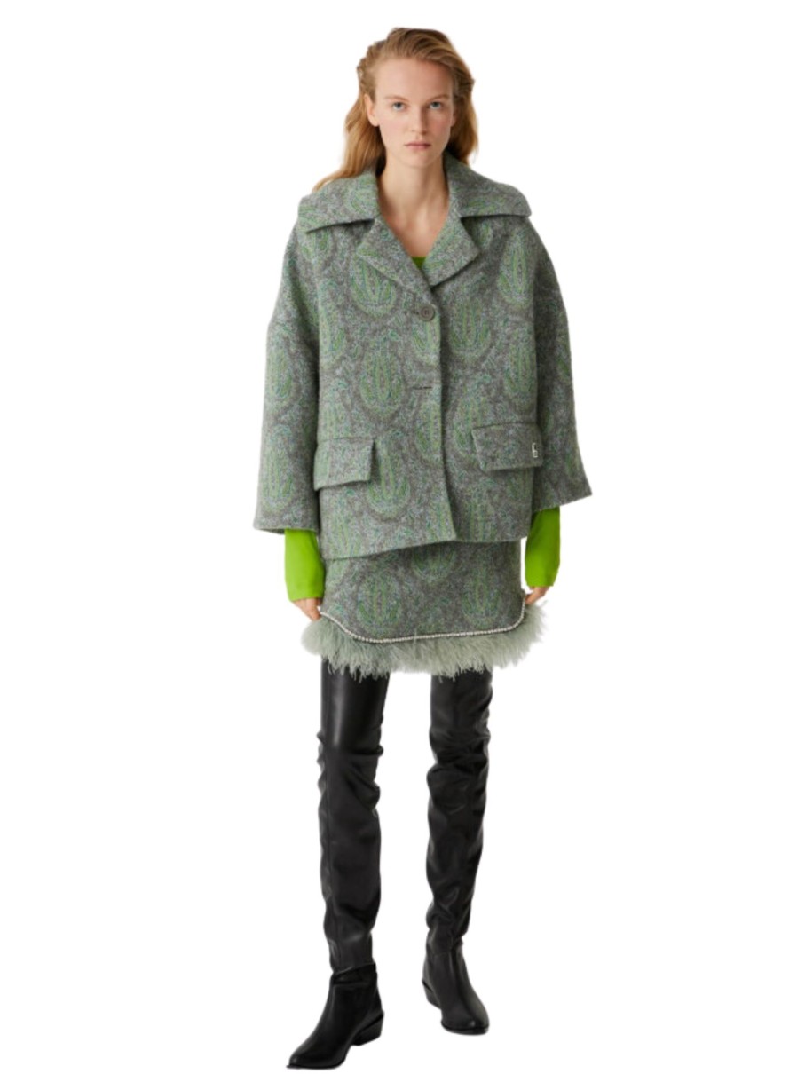 Erre Esse Beatrice B Short Jacquard Wool Peacoat Online