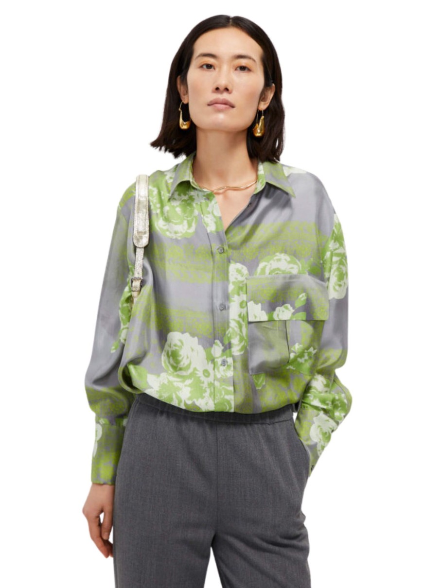 Erre Esse Beatrice B Oversized Silk Shirt In Garden Print Wholesale