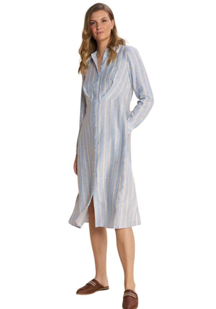 Erre Esse Mos Mosh Korina Striped Linen Dress Hot