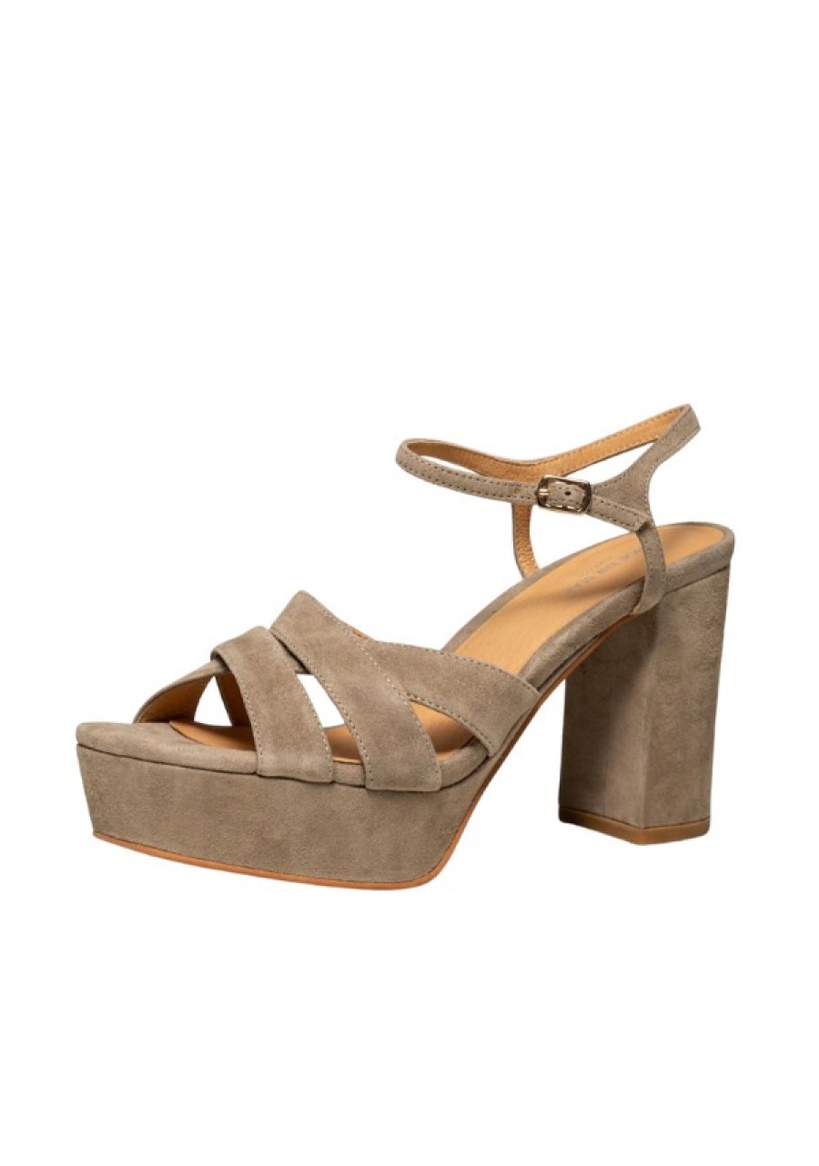 Erre Esse Shoe The Bear Nova Strap Taupe Leather Sandal Hot