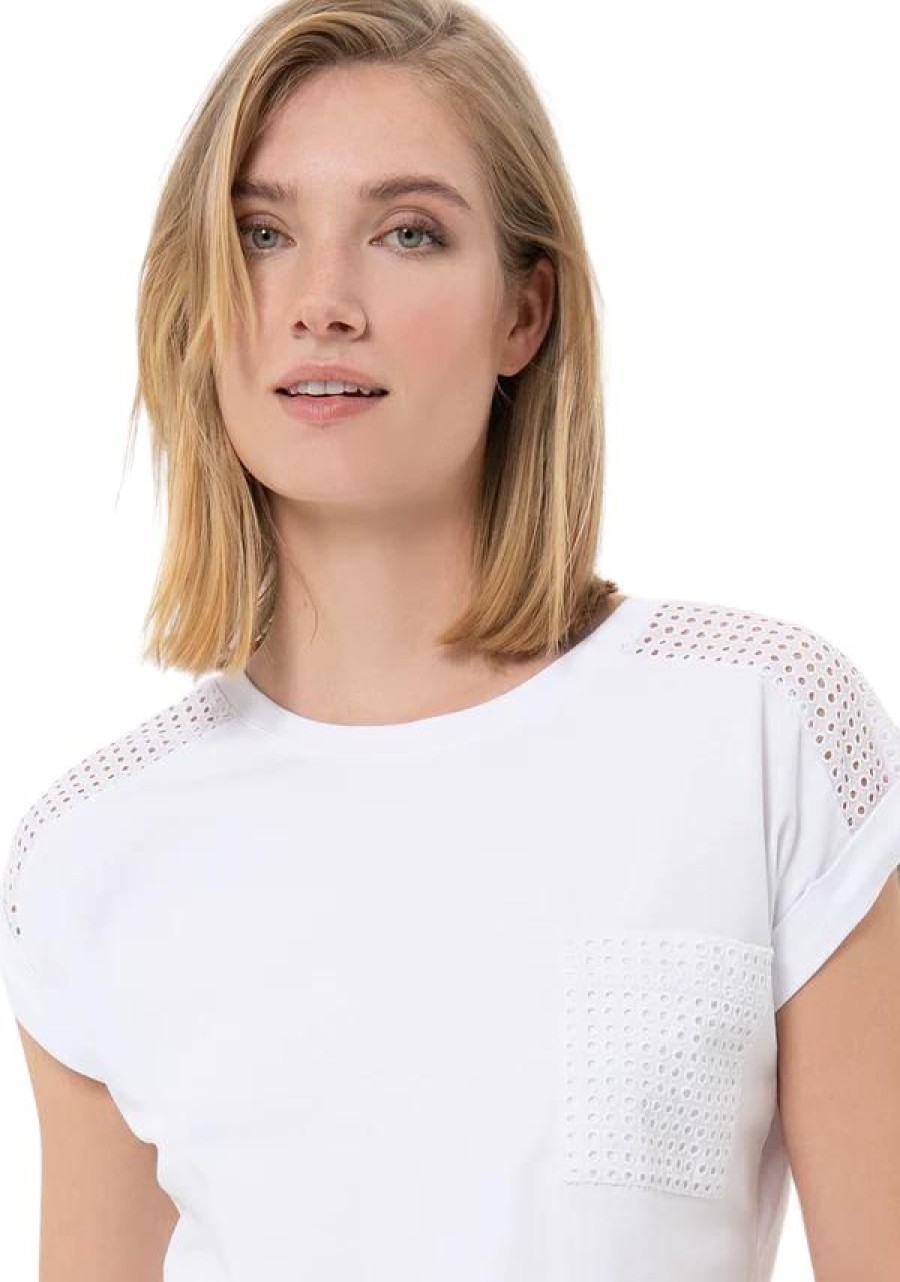 Erre Esse Fracomina White T-Shirt With Lace Pocket Hot