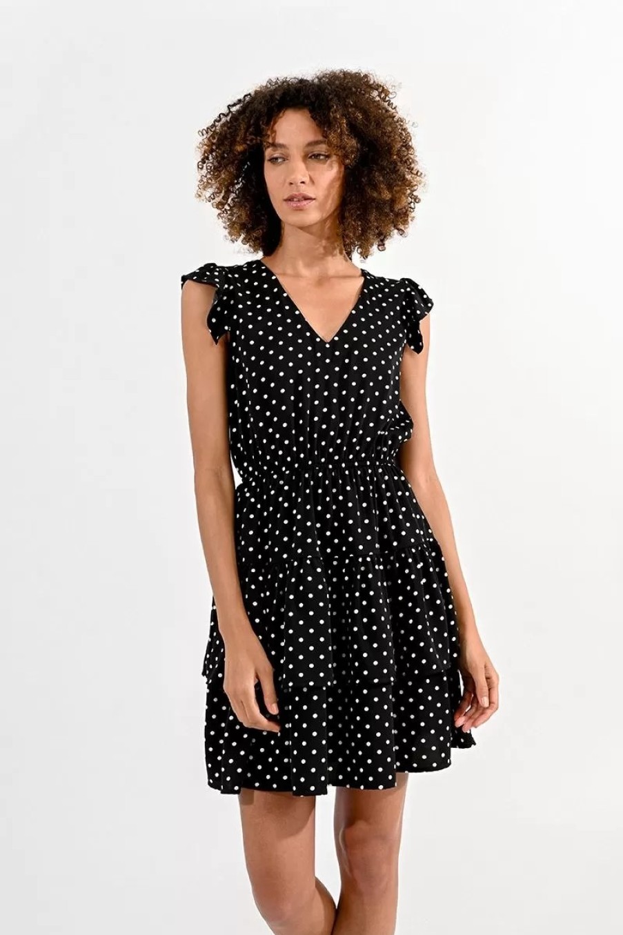 Erre Esse Molly Bracken Black Polka Dot Dress Hot