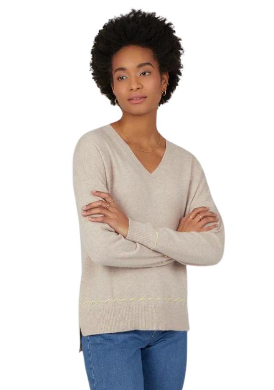 Erre Esse Cocoa Cashmere Calynn Knit New