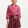 Erre Esse Essentiel Antwerp Forgetmenot Silk Shirt Granny,S Lipstick Clearance