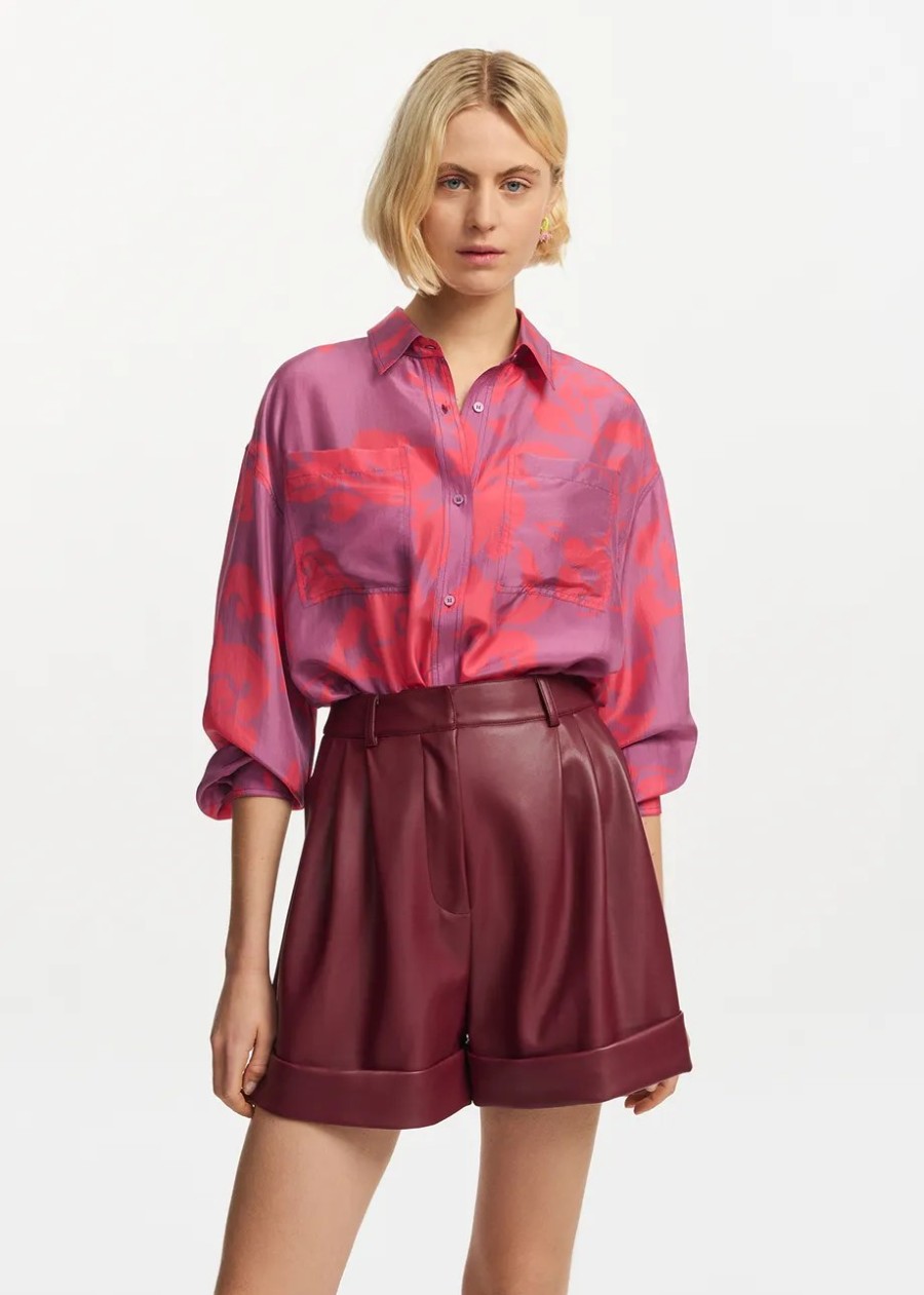 Erre Esse Essentiel Antwerp Forgetmenot Silk Shirt Granny,S Lipstick Clearance