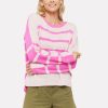 Erre Esse Brodie Cashmere Two Tone Pink Stripe Knit Wholesale