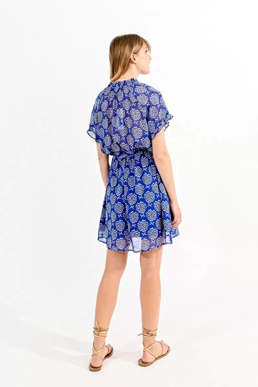 Erre Esse Molly Bracken Blue Print Dress Online