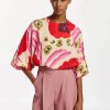 Erre Esse Essentiel Antwerp Flowerpower Puff Sleeve Top Hot