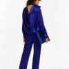 Erre Esse Essentiel Antwerp Evan Blue Tapered Leg Satin Pants Wholesale