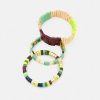 Erre Esse Essentiel Antwerp Felena Gold, Turquoise & Neon Yellow Set Of Three Bracelets New