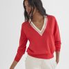 Erre Esse Lola Casademunt By Maite Contrast V-Neckline Sweater Clearance