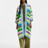 Erre Esse Essentiel Antwerp Finwood Striped Cardigan Green Lizard New