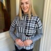 Erre Esse Leo & Ugo Houndstooth Turtle Neck Boxy Knit New